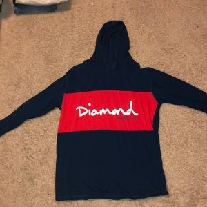 diamond thin hooded long sleeve